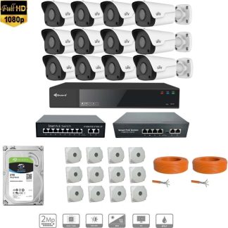 UNV 2 Mp Ip Kamera 16 Kameralı Full Hd Set